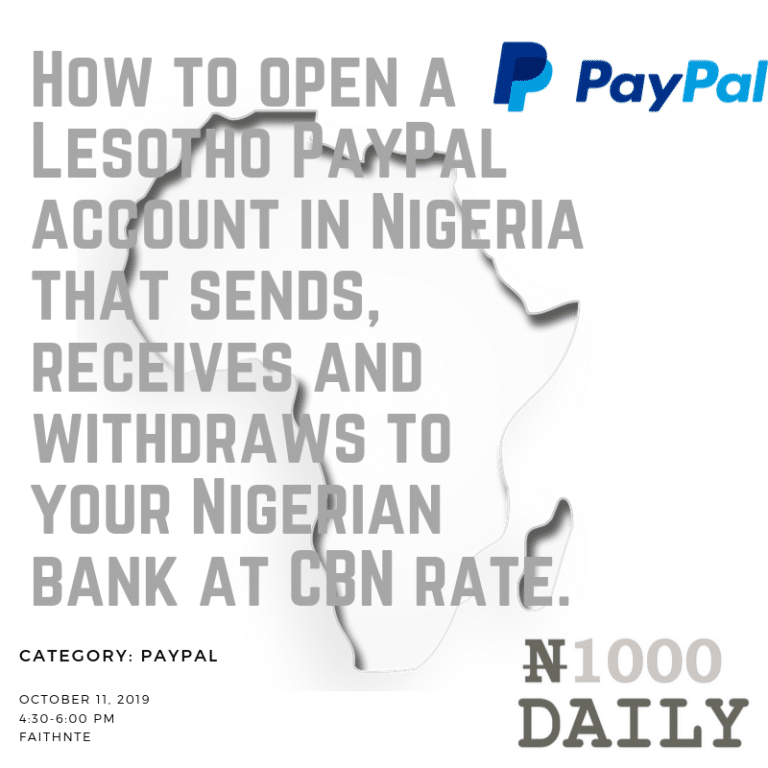 How to open a Lesotho PayPal in Nigeria, Withdraw With UBA Africard to Bank [2021 With Pictures]