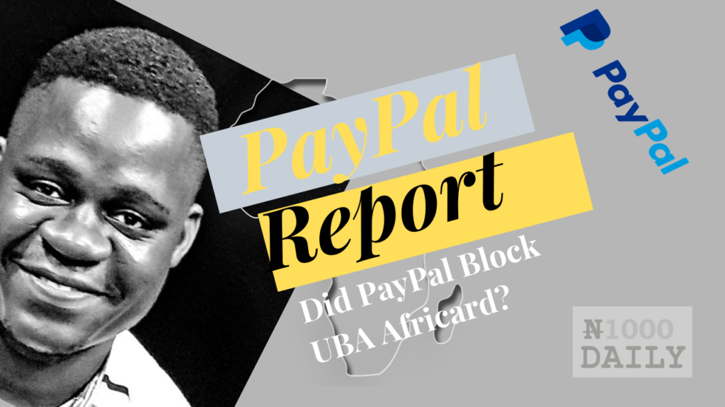 did paypal block UBA africard
